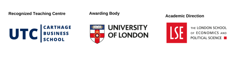 Logos UTC LSE University of London White 3 University of London n°1 en Europe et n°2 dans le monde offre ses programmes en Tunisie