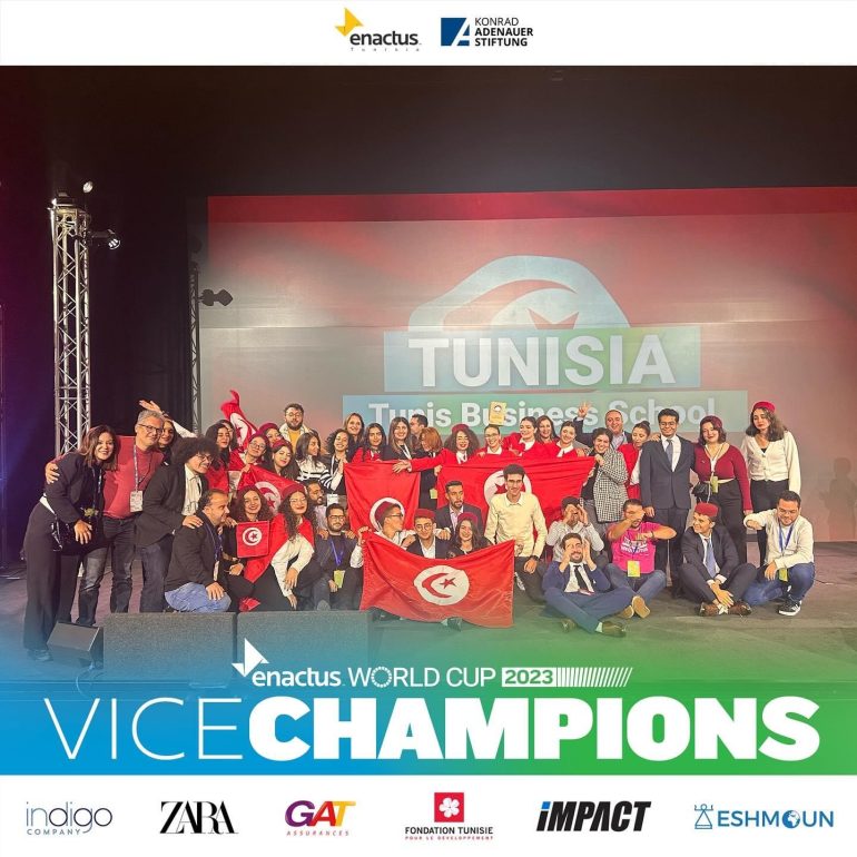 Enactus TBS Vice champion du monde EWC 2023 Copie Enactus Tunisia doublement vice-champion du monde