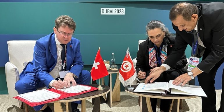 COP28 : signature d’accords de réduction des émissions de CO2 entre la Tunisie et la Suisse