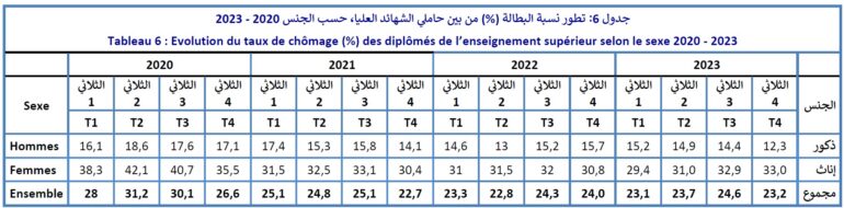 chomage des diplomes de lenseignement superieur