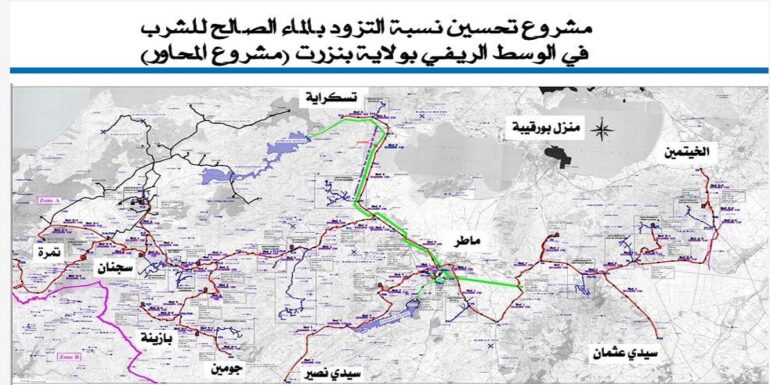 bizert بنزرت: انطلاق انجاز 300 كلم من قنوات الجلب الرئيسية للمياه