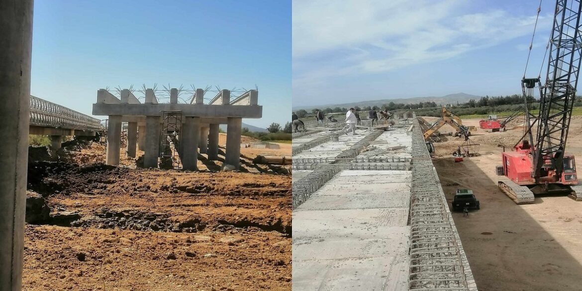 jesser تقدم انجاز جسر بالطريق المحلية رقم 445 على وادي ملاق