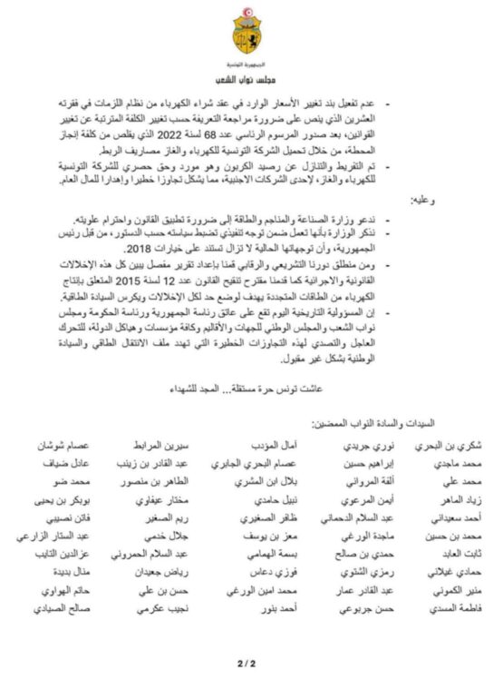f232bb03 16dd 49f5 b65c 30ad070f51ad عدد من النواب: إخلالات وتجاوزات قانونية في ملف الطاقات المتجددة