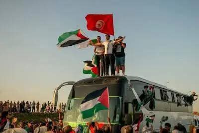 FB IMG 1749990489094 قافلة الصمود تتجمع في نقطة بالقرب من مصراتة الليبية