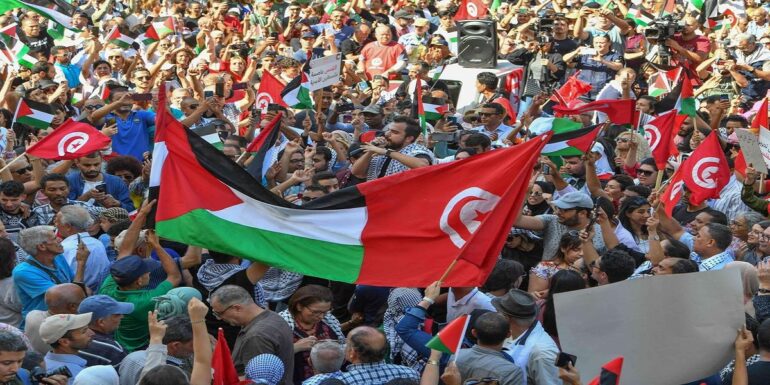 tunis 1 اليوم مسيرة تضامنية في العاصمة تنديدا بالتجويع في غ.ز.ة