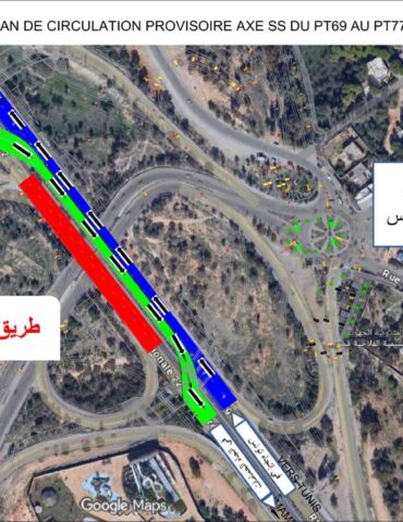 ben arous تحويل جزئي لحركة المرور على مستوى مستشفى الحروق ببن عروس