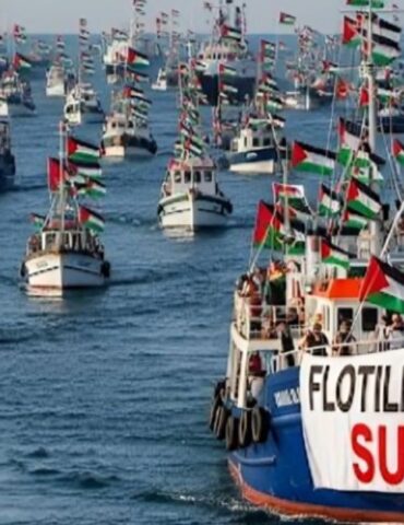 اسطول الصمود 1 تُقل 92 إعلاميًّا وطبيبًا وناشطًا: 11 سفينة جديدة تتقدم باتجاه غزة