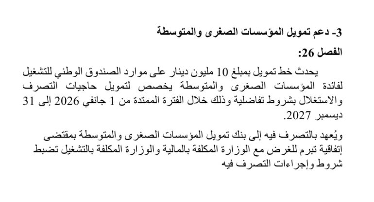 26 شكيب بن مصطفى: مشكل القطاع الصناعي أساسا هو التمويل