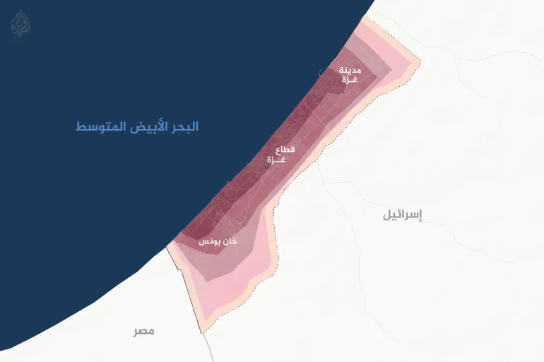 خريطة خريطة أميركية ترسم مستقبل الوجود الإسرائيلي في غزة