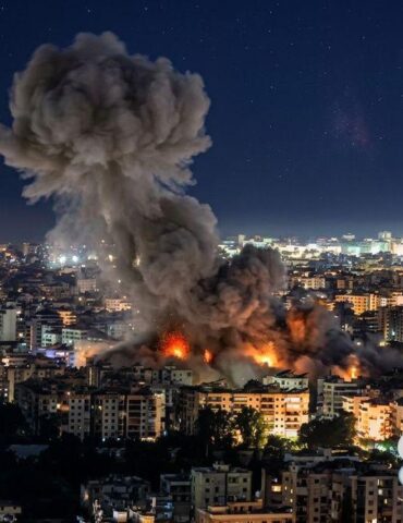 لبنان غارات عنيفة على العاصمة اللبنانية بيروت مساء اليوم